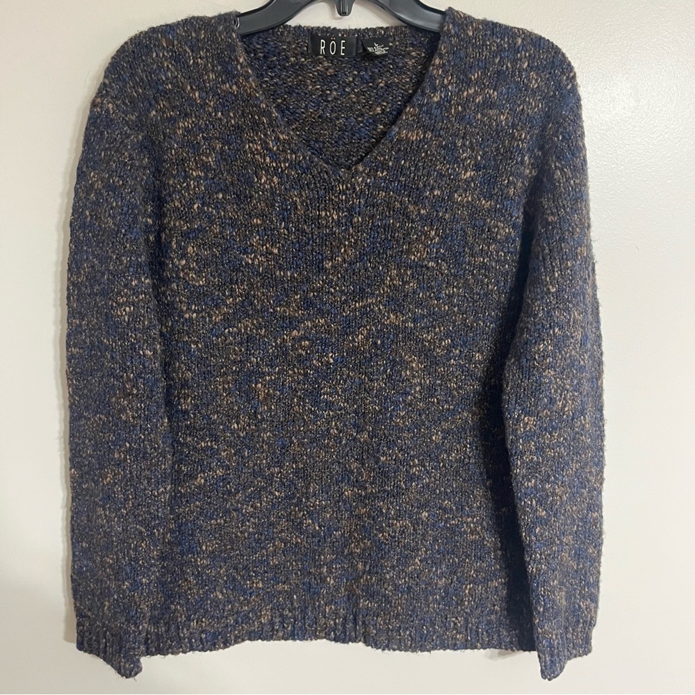 Women's Roe V-neck Wool Acrylic Blend Sweater Size‎ Large Multicolor